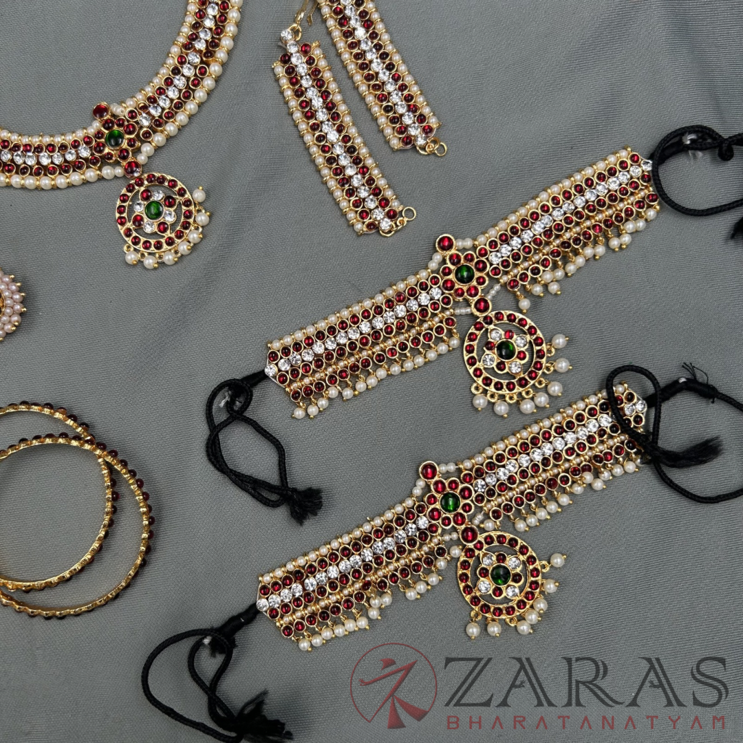 Bharatanatyam Dance Jewellery - Sow Full Set RG Kemp with Vg image 3