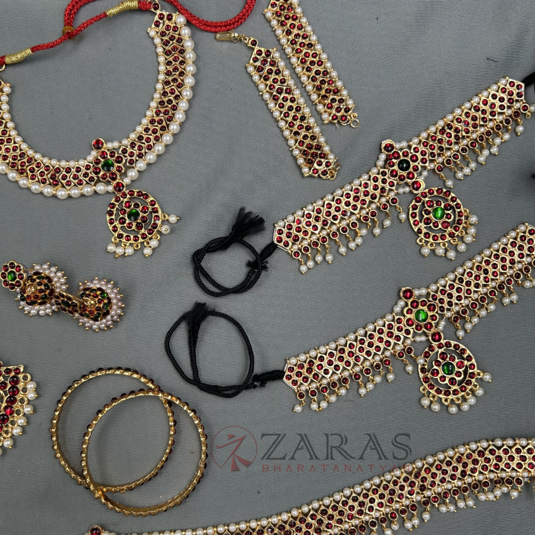 Bharatanatyam Dance Jewellery - Round & V Full Set RG Kemp image 3