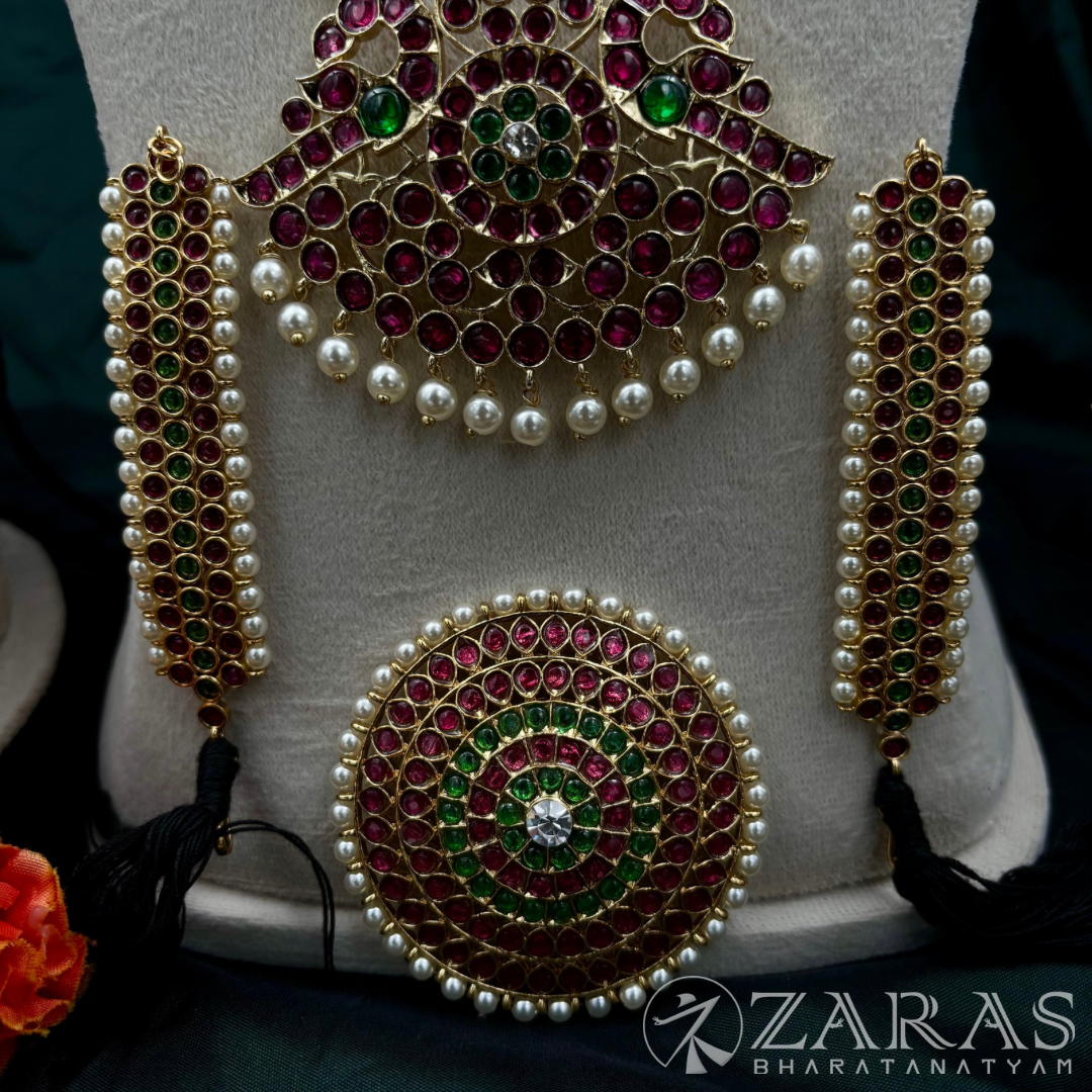 Bharatanatyam Dance Premium Jewellery Full Set - Sow RG Kemp CSG image 5