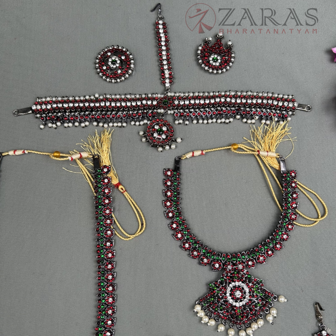 Bharatanatyam Dance Black Jewellery - Manga Full Set Kemp RGS (2mm) image 3
