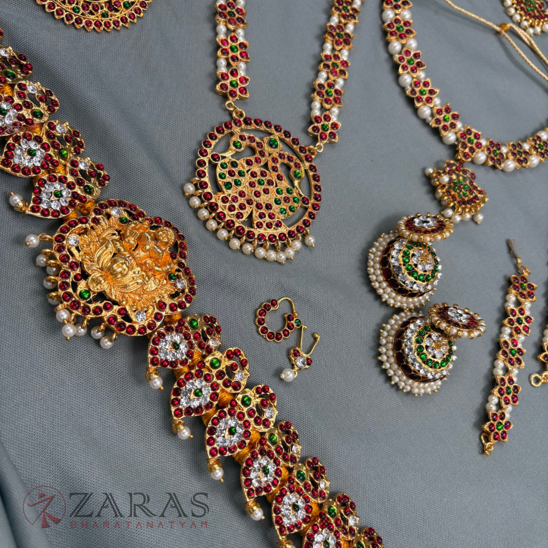 Bharatanatyam Dance Jewellery - Flower Full Set RG Kemp CS