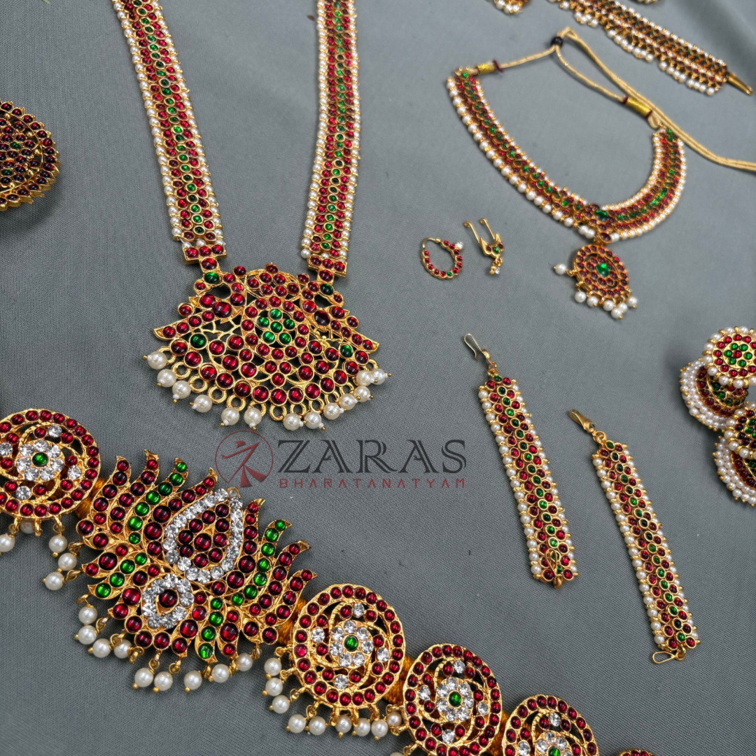 Bharatanatyam Dance Jewellery - Sow & Lotus Full Set RG Kemp CG