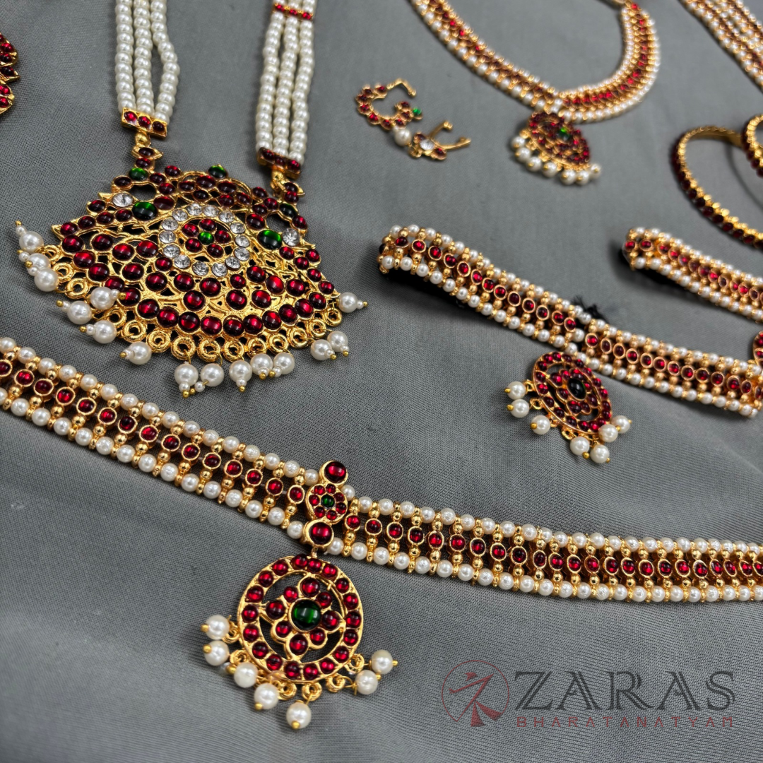 Bharatanatyam Dance Jewellery - Lettika Full Set RG Kemp Le FL image 6