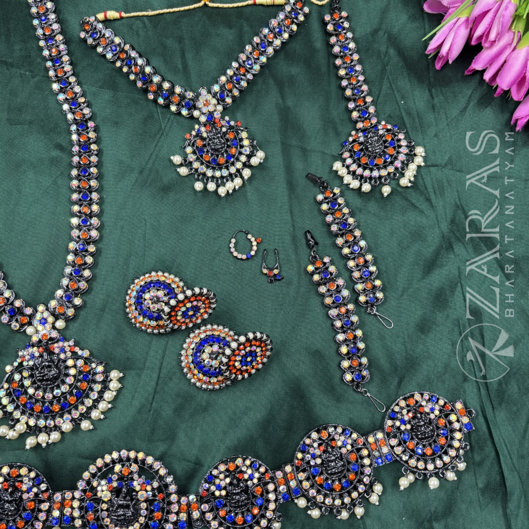 Bharatanatyam Dance Jewellery Full set - Mee Design WOB Stone image 3