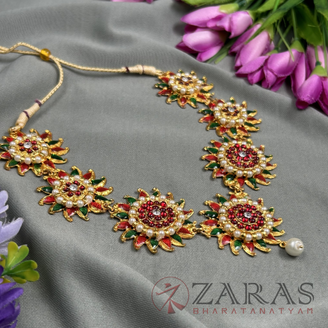 Bharatanatyam Dance Jewellery - Necklace Flower RG Kemp image 2