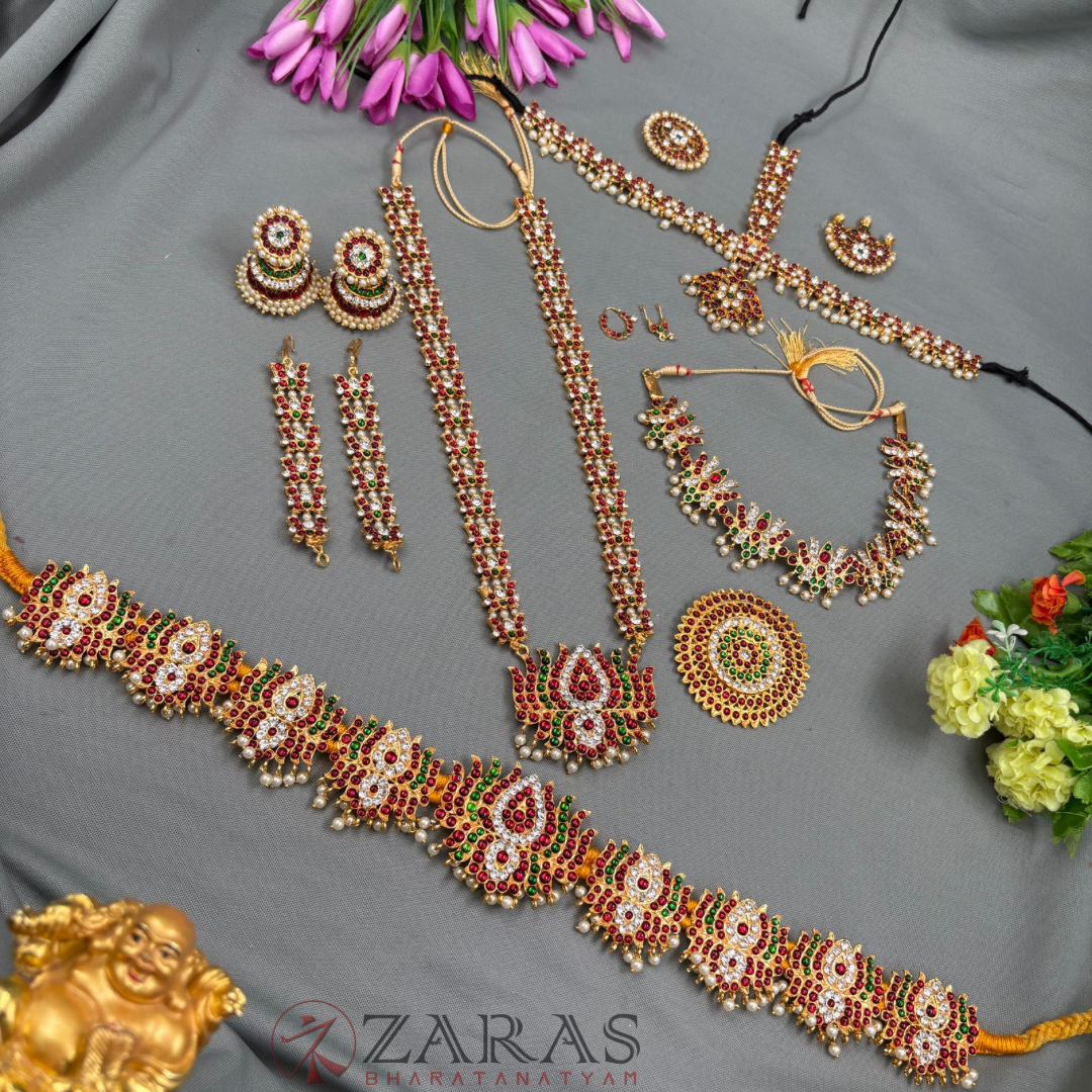 Bharatanatyam Dance Jewellery - Lotus Full Set RG Kemp image 2
