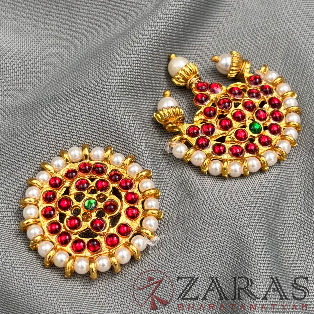 Bharatanatyam Dance Jewellery - Sun & Moon Flower RG Kemp (Medium) image 1