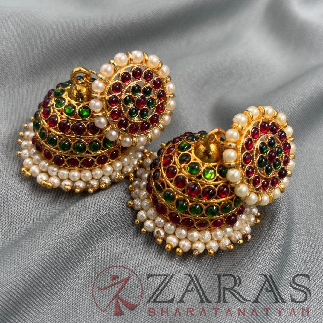 Bharatanatyam Dance Jewellery - Jimiki with Kammal Kemp 4 L RG image 2