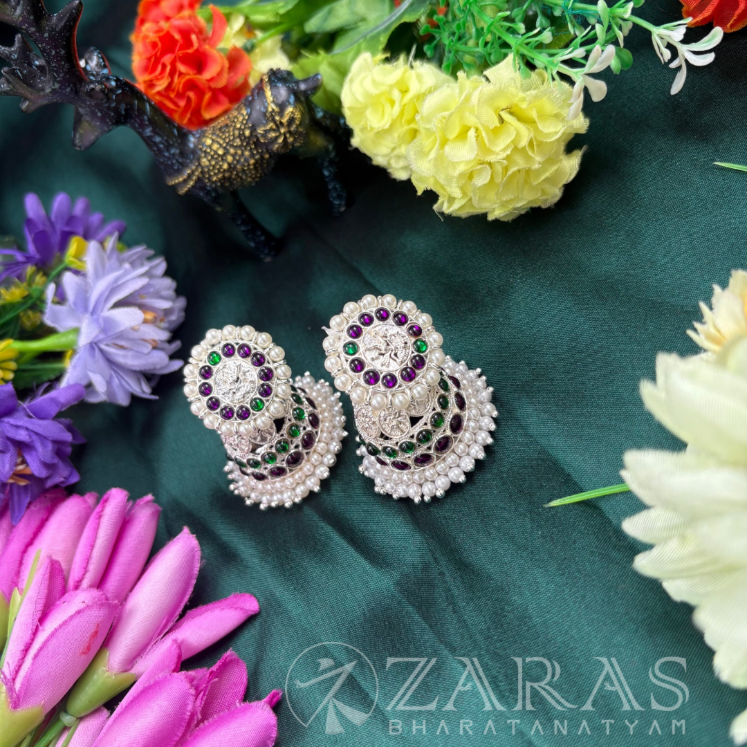 Bharatanatyam Dance Jewellery Silver - 4 Line Jimiki PG Kemp CS image 1