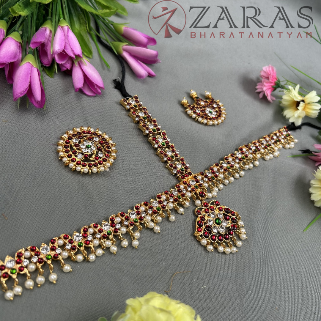Bharatanatyam Dance Jewellery - Headset Lotus  RG Kemp CS image 1