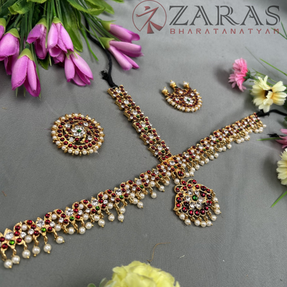 Bharatanatyam Dance Jewellery - Headset Lotus  RG Kemp CS image 1