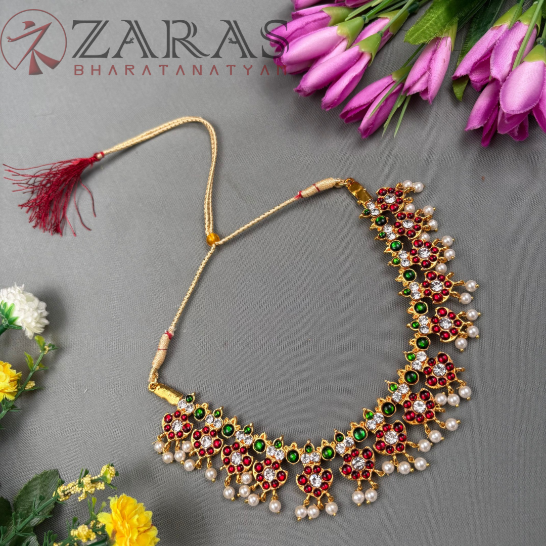 Bharatanatyam Dance Jewellery Necklace - Flower RG Kemp CS SAR image 0
