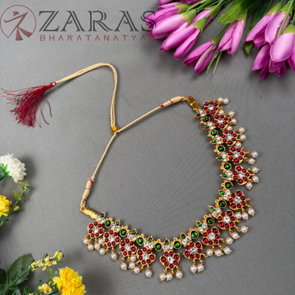Bharatanatyam Dance Jewellery Necklace - Flower RG Kemp CS SAR image 0