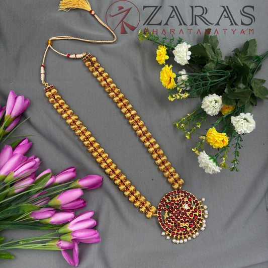 Bharatanatyam Dance Jewellery - Haaram Round Gold Beads 2L RG Kemp image 0