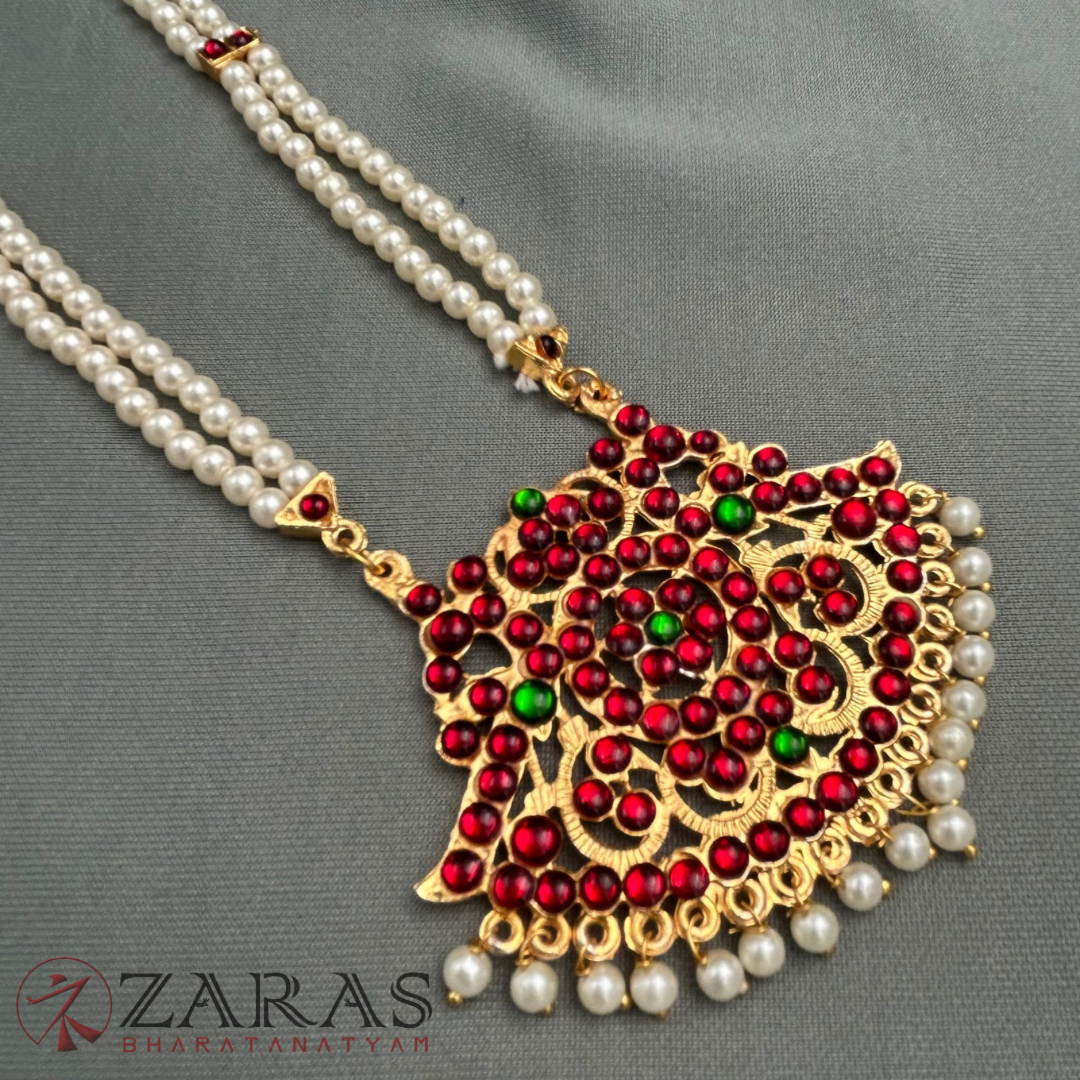 Bharatanatyam Dance Jewellery - 2 Line Beads RG Kemp Pe Padakam (Muthu Maalai) image 3