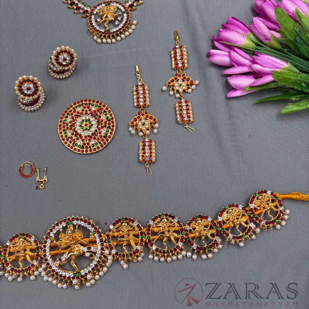 Bharatanatyam Dance Jewellery - Nadaraj Design RG Kemp Full Set image 2