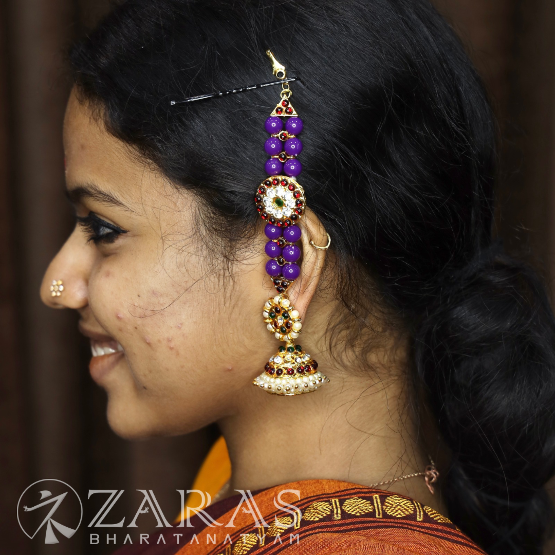 Bharatanatyam Dance Jewellery - Round & Purple Bls RG Kemp CS Maatal image 1