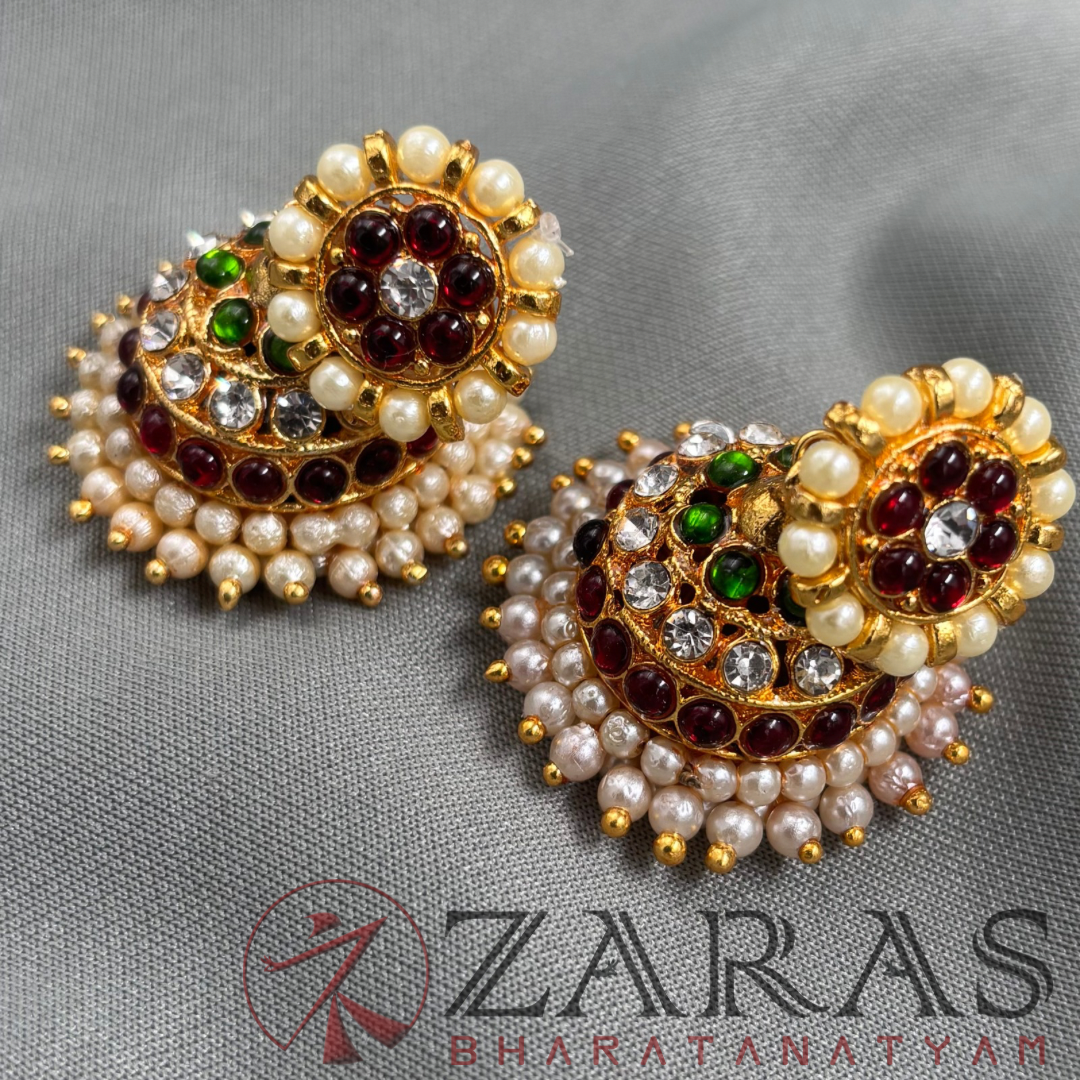 Bharatanatyam Dance Jewellery - Jimiki with Kammal 3L Kemp RG CS (Med) image 2