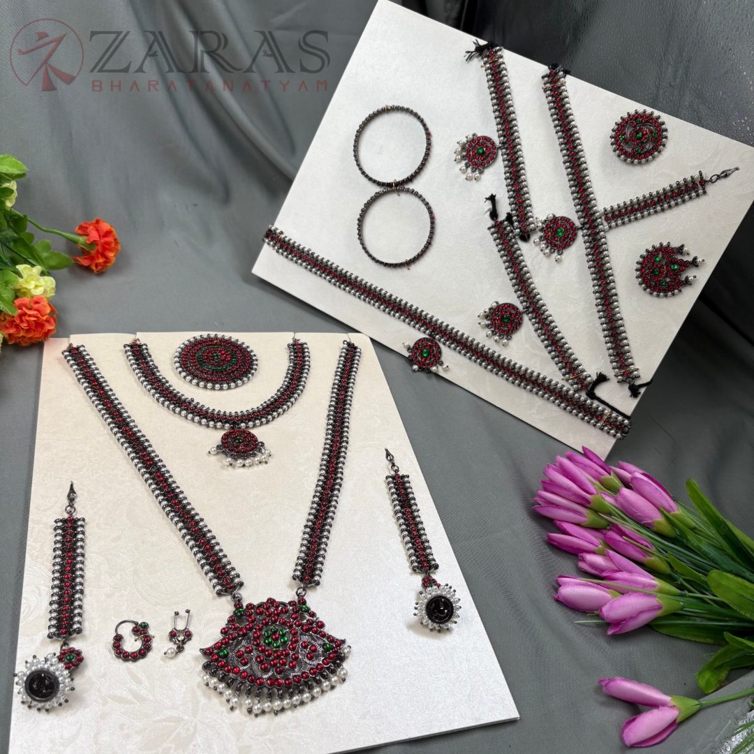 Bharatanatyam Dance Jewellery Black - Full Set Kemp Balls RGSl image 0