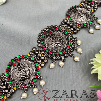 Bharatanatyam Dance Jewellery Black - Round Lakshmi RG Kemp Beads Hip Belt (Ottiyanam) image 0