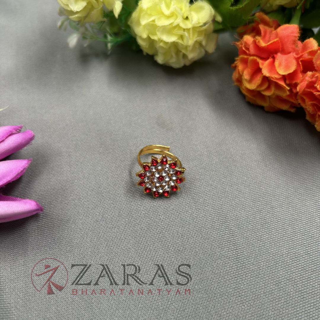 Bharatanatyam Dance Jewellery - Finger Ring WR Stone (Adjustable) image 1