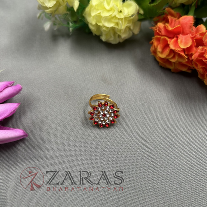 Bharatanatyam Dance Jewellery - Finger Ring WR Stone (Adjustable) image 1