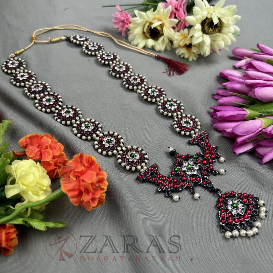 Bharatanatyam Dance Jewellery Black - Round & Padak RG Kemp CS Beads Haaram image 2