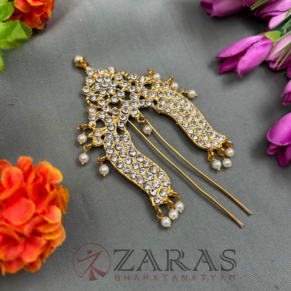 Bharatanatyam Dance Jewellery - Head Arch  White Stone VA image 1