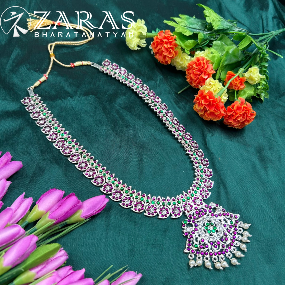 Bharatanatyam Dance Silver Jewellery - Haaram Manga Design PG Kemp CS image 2