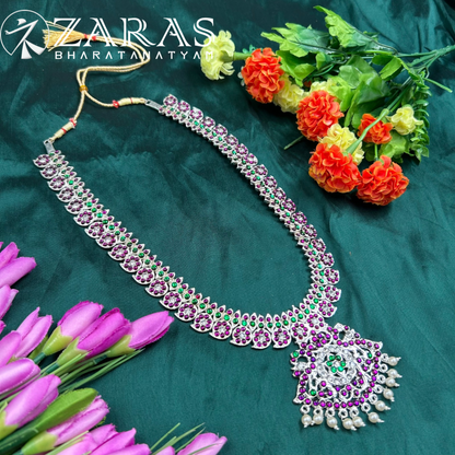 Bharatanatyam Dance Silver Jewellery - Haaram Manga Design PG Kemp CS image 2