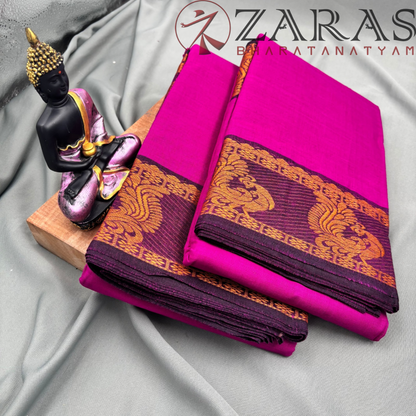 Bharatanatyam Dance Practice Saree - Purple Mus Peacock Border image 2