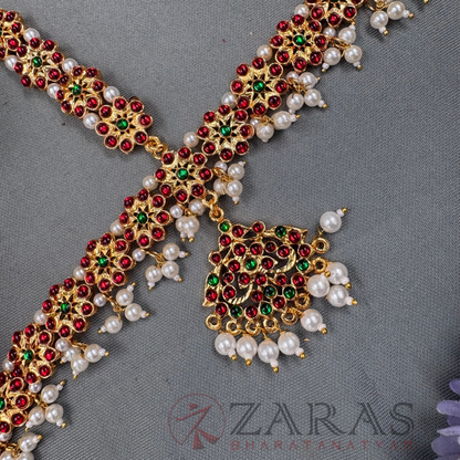 Bharatanatyam Dance Jewellery - Headset Flower RG Kemp Beads image 2
