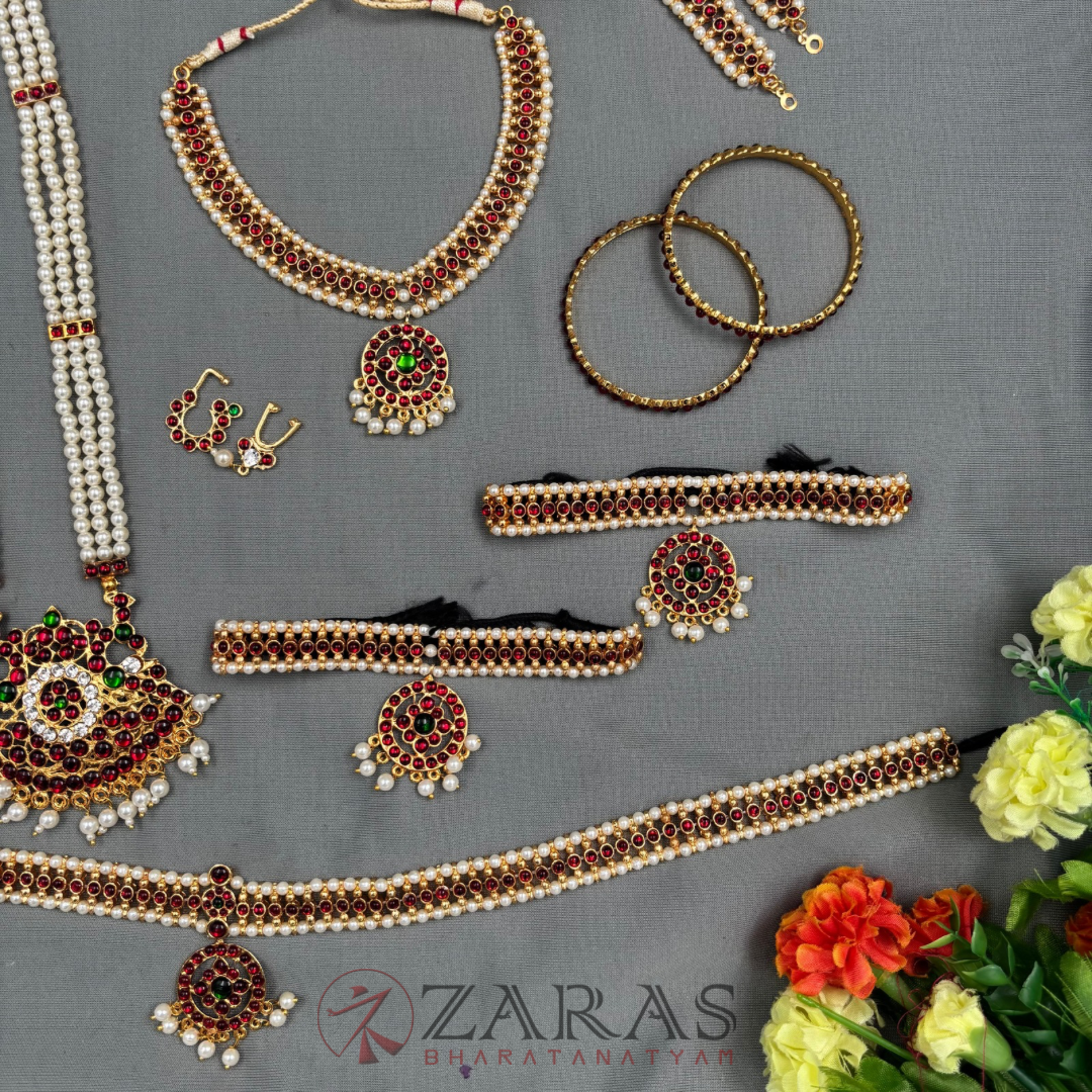 Bharatanatyam Dance Jewellery - Lettika Full Set RG Kemp Le FL image 3