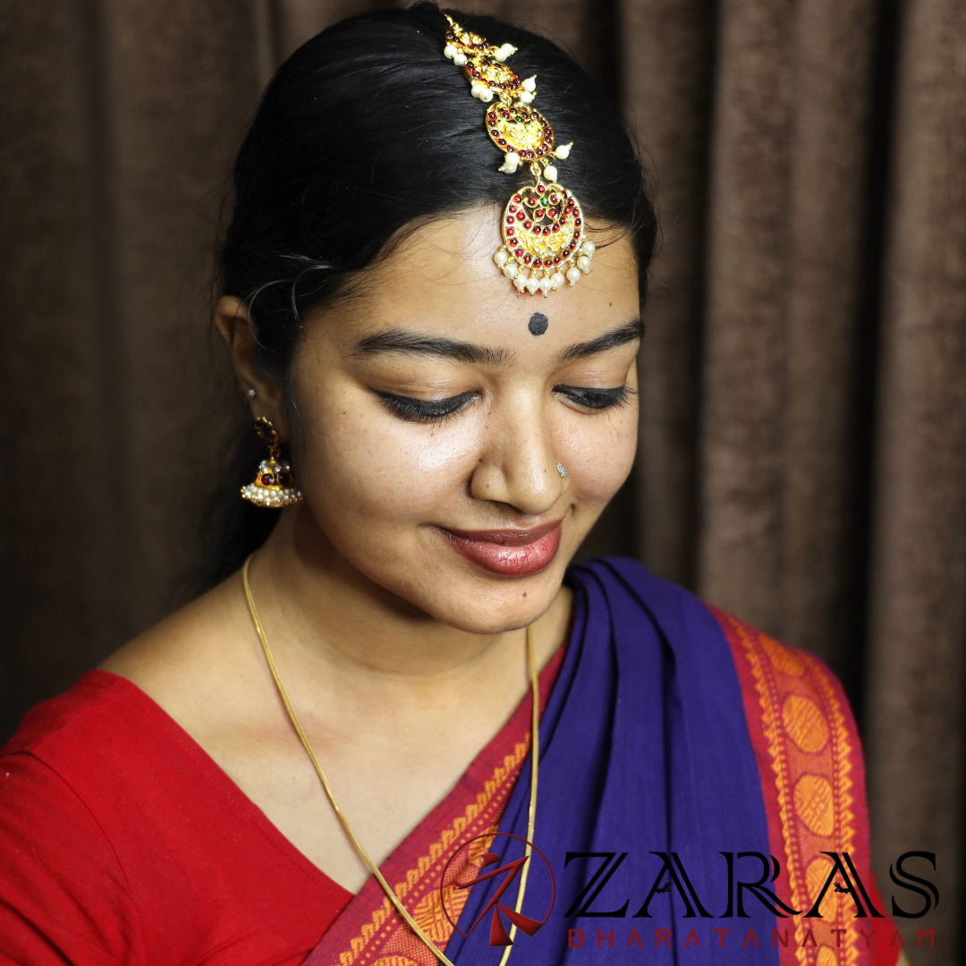 Bharatanatyam Dance Jewellery - MO 4S Red Green Kemp Netti Chutti image 1