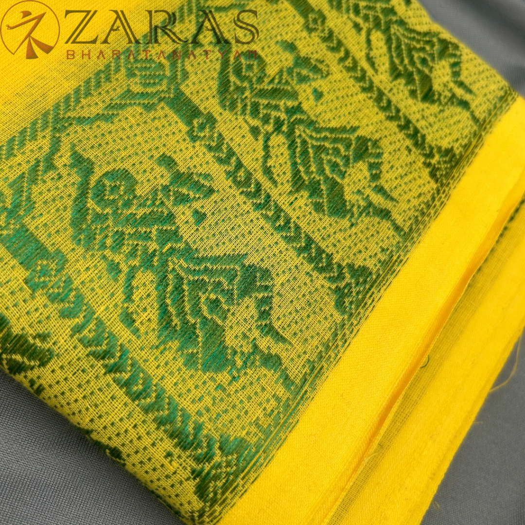 Bharatanatyam Dance Practice Saree - Lemon Yellow Doll Border image 1