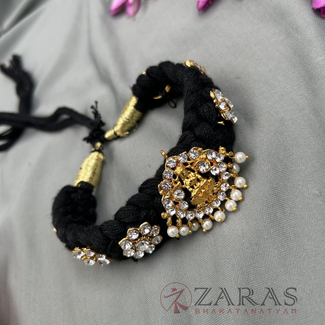 Bharatanatyam Dance Jewellery Necklace - Lakshmi W Stone Black Thread Type image 1