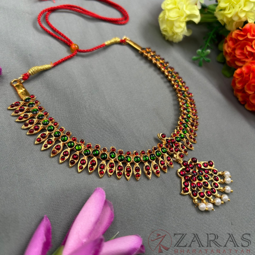 Bharatanatyam Dance Jewellery - Leaf Necklace RG Kemp Beads SH image 2