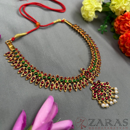 Bharatanatyam Dance Jewellery - Leaf Necklace RG Kemp Beads SH image 2