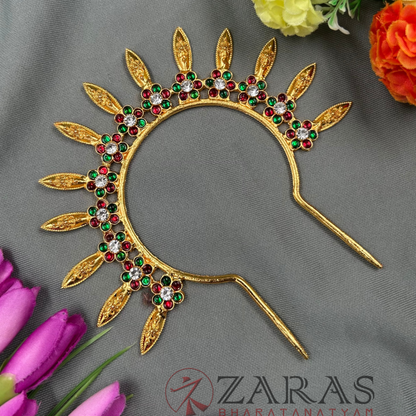 Bharatanatyam Dance Jewellery - Flower Gold Head Arch RG Kemp image 0