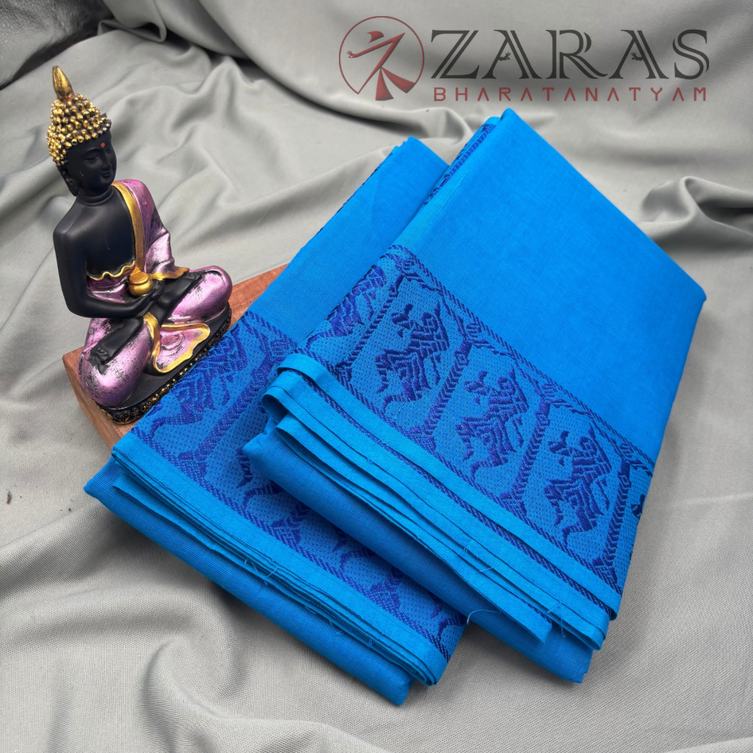 Bharatanatyam Dance Practice Saree - Blue D Blue Doll Border image 2