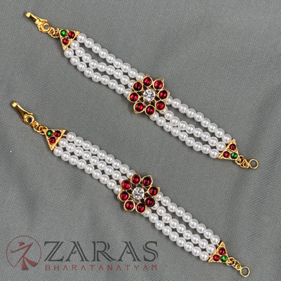 Bharatanatyam Dance Jewellery - 3 Line Flower RG Kemp CS Maatal image 2