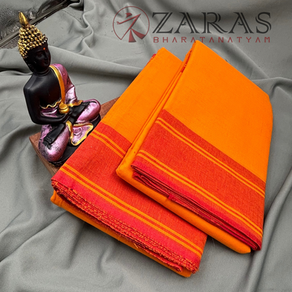 Bharatanatyam Dance Practice Saree - M Yellow With Red Plain Border image 2