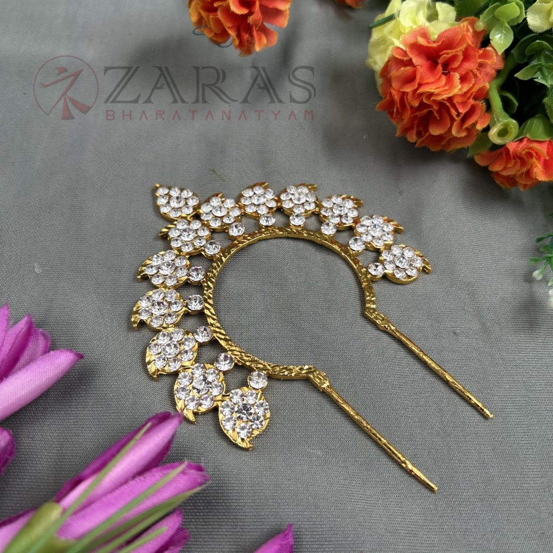 Bharatanatyam Dance Jewellery - Manga White CS Red Head Arch image 1