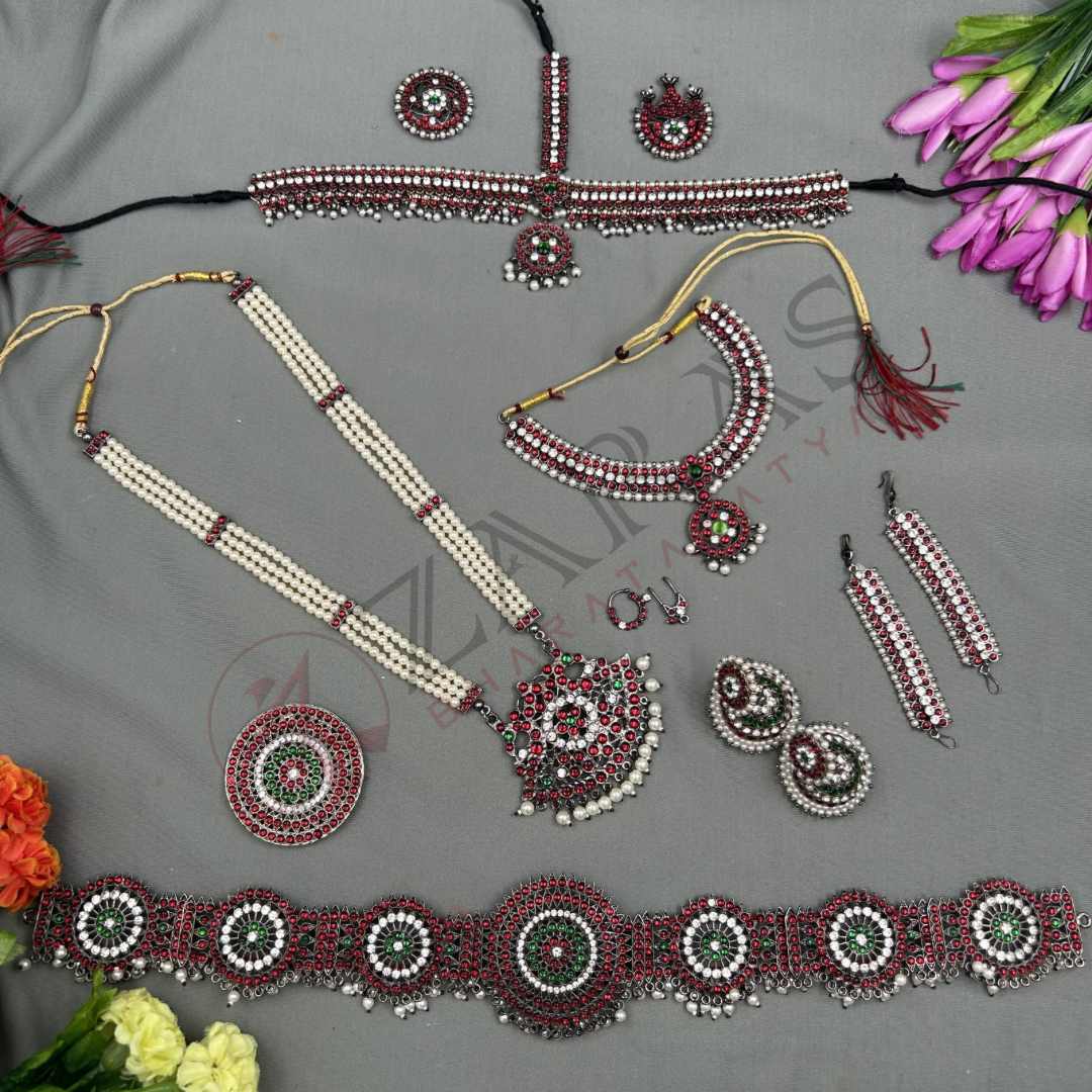 Bharatanatyam Dance Jewellery Black - Full Set Kemp Sow RGSl image 0