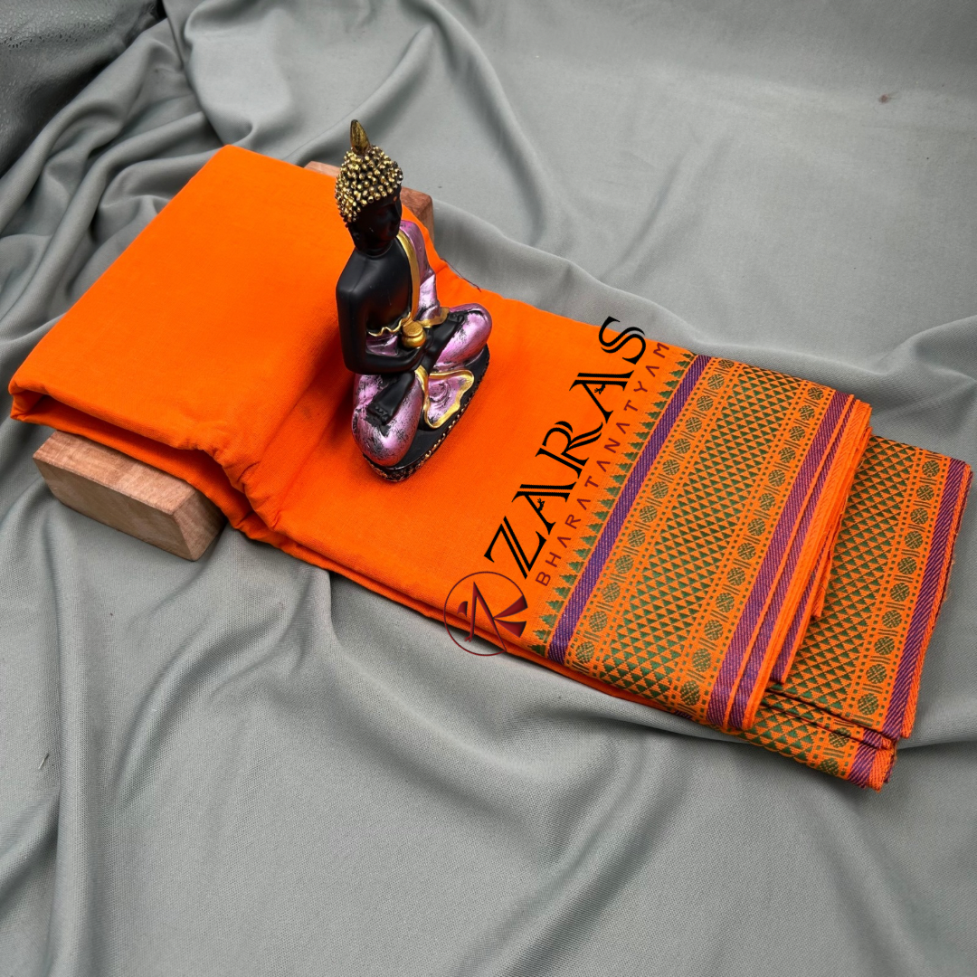 Bharatanatyam Dance Practice Saree - Mango Yellow Green Diamond Double image 1