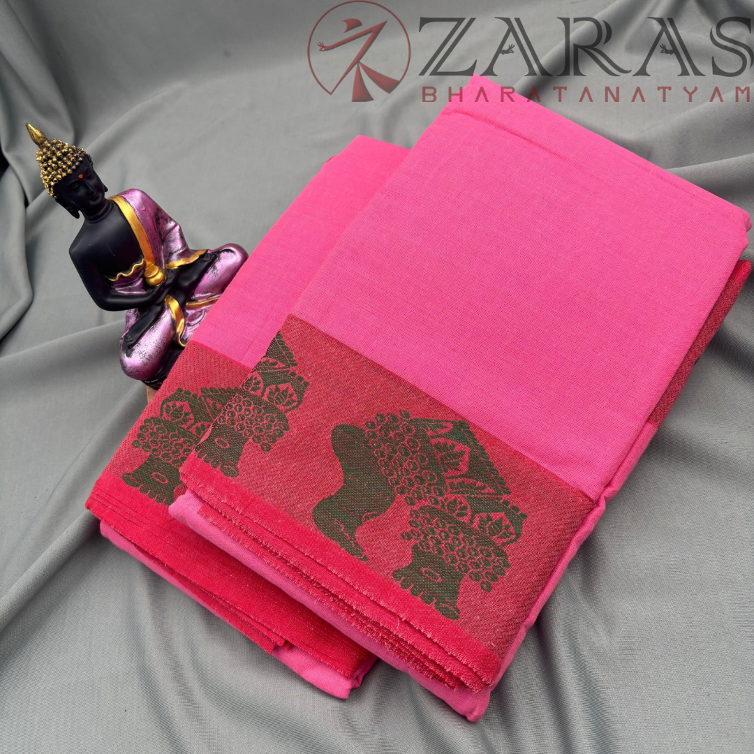 Bharatanatyam Dance Practice Saree - Baby Pink Salangai Border image 2