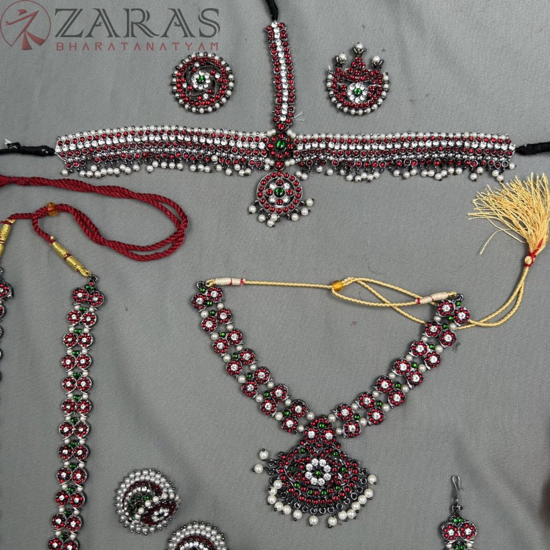 Bharatanatyam Dance Jewellery Black - Full Set Kemp Manga RGS image 2