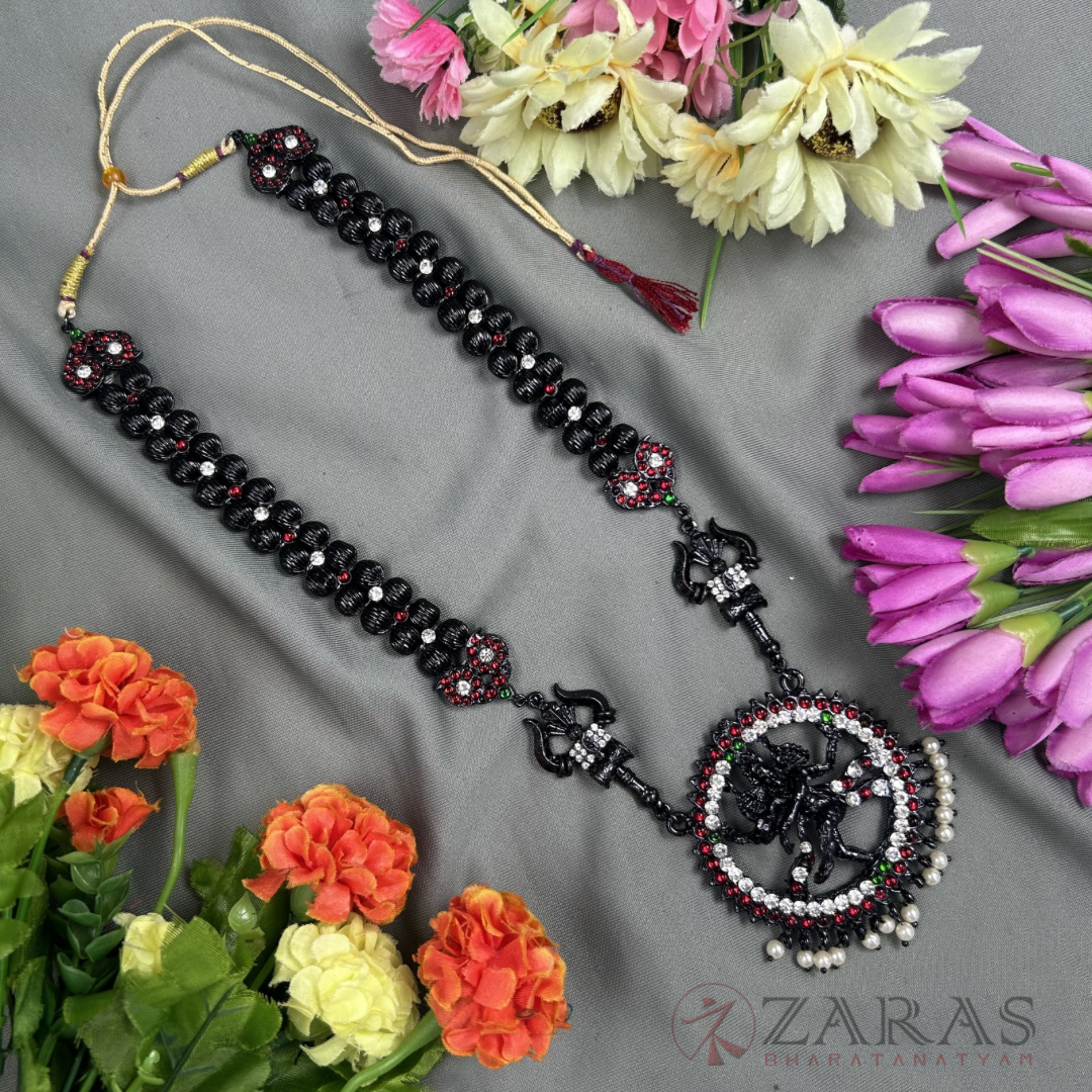 Bharatanatyam Dance Jewellery Black - Nadaraj & Balls RG kemp Haaram image 0