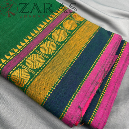 Bharatanatyam Dance Practice Saree - D Green Single Coin image 1