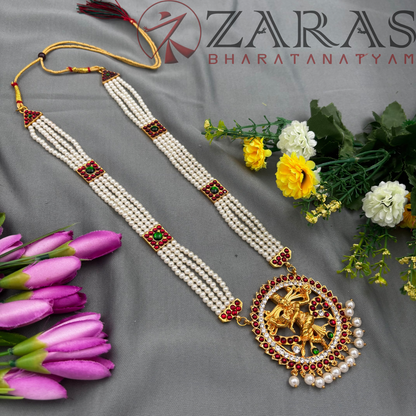 Bharatanatyam Dance Jewellery - Haaram 4 Line Beads & Nadaraj RG Kemp CS image 1